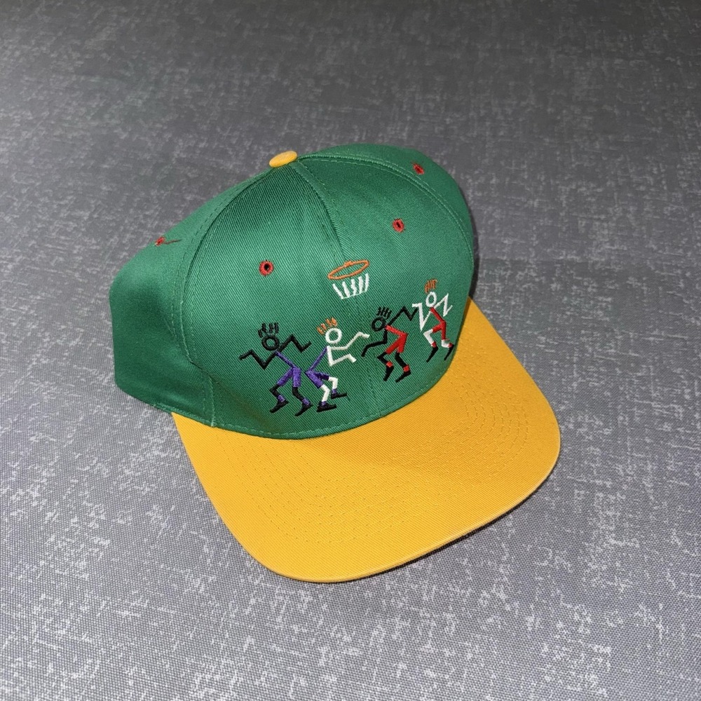 KC Jam It Hat Cap Snap Back Mens One Size Green Yellow Basketball Embroidered